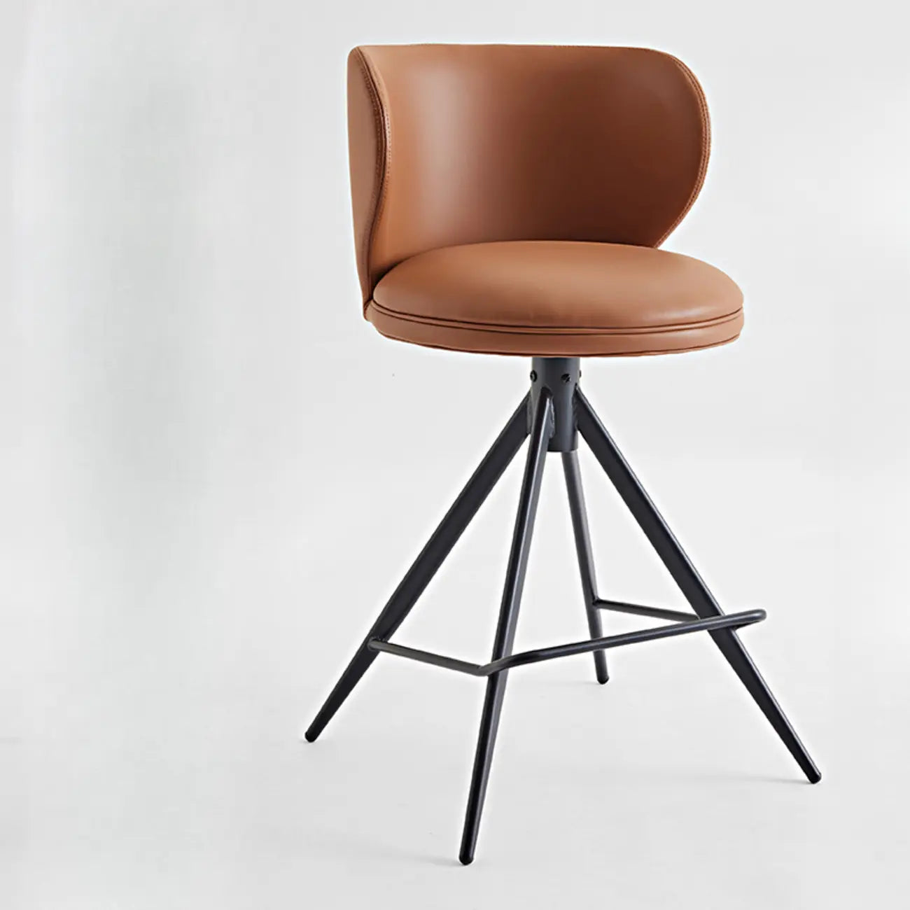Tabourets de bar pivotants modernes en cuir, hauteur comptoir