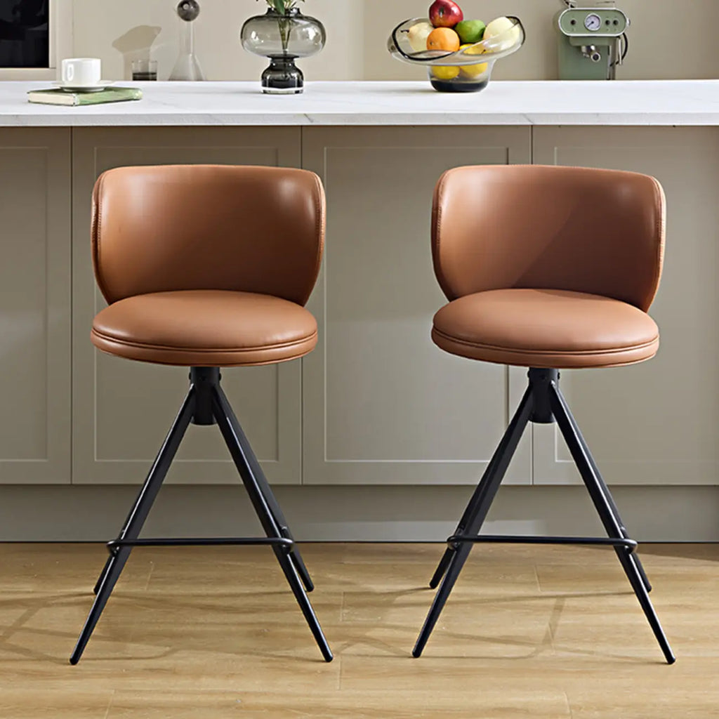 Tabourets de bar pivotants modernes en cuir, hauteur comptoir