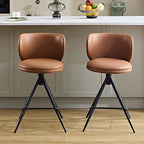 Tabourets de bar pivotants modernes en cuir, hauteur comptoir