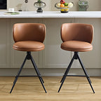 Tabourets de bar pivotants modernes en cuir, hauteur comptoir