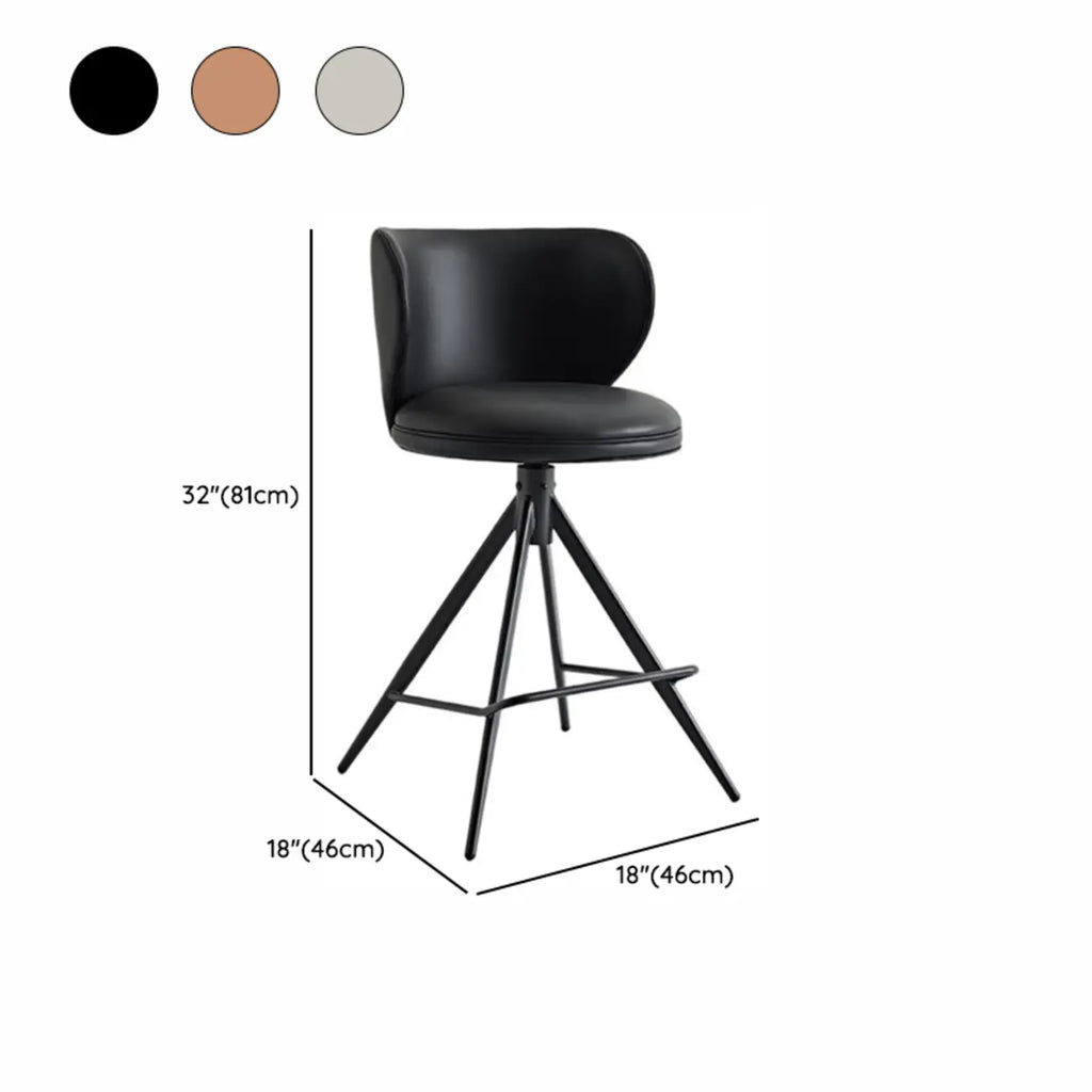Tabourets de bar pivotants modernes en cuir, hauteur comptoir