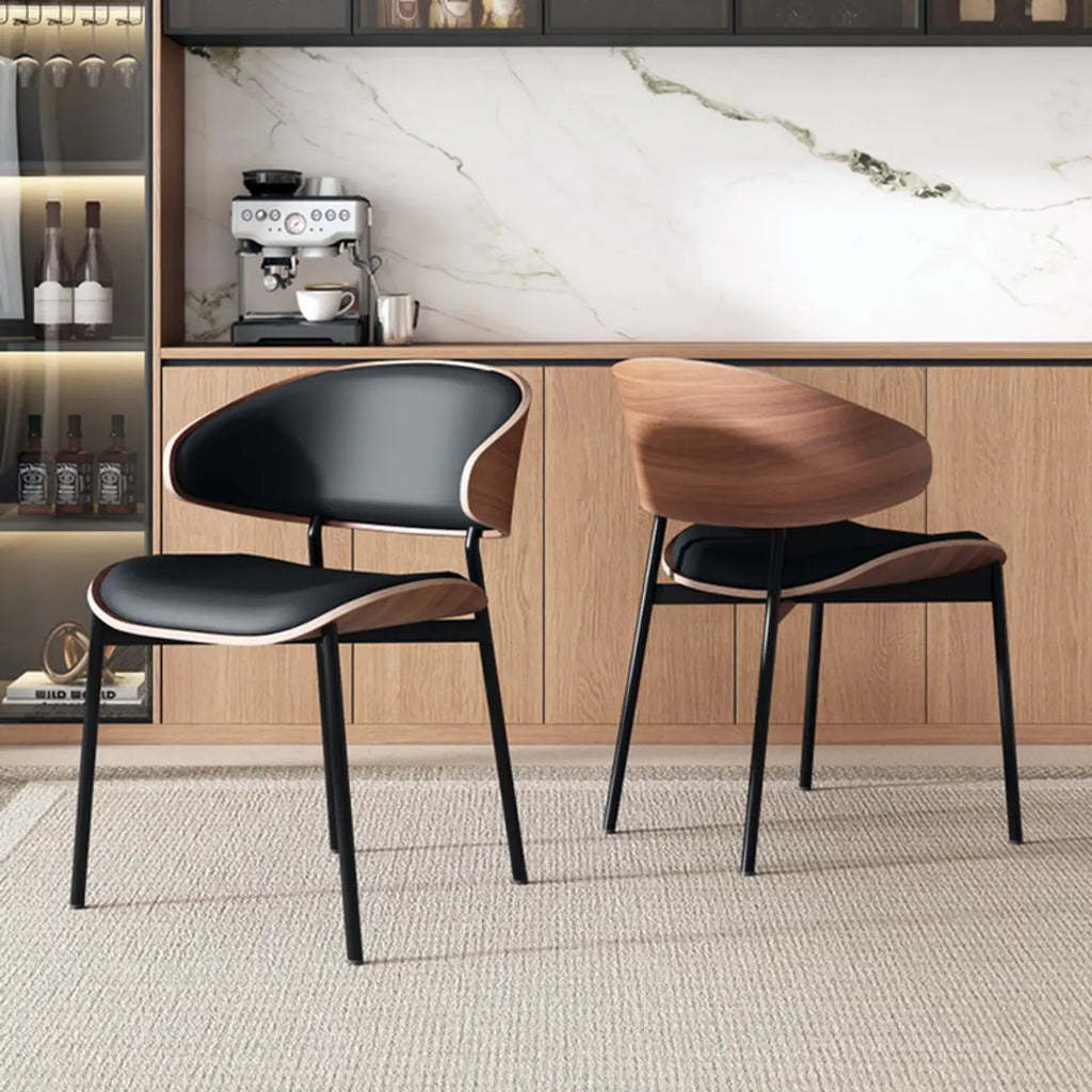 Sedia da pranzo bassa in similpelle Art Déco