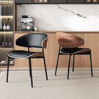 Sedia da pranzo bassa in similpelle Art Déco
