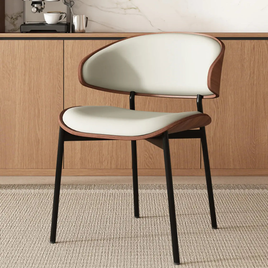 Sedia da pranzo bassa in similpelle Art Déco