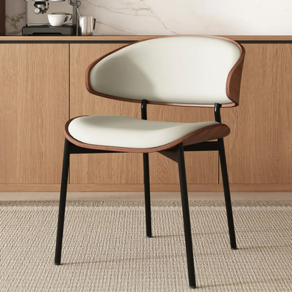 Sedia da pranzo bassa in similpelle Art Déco