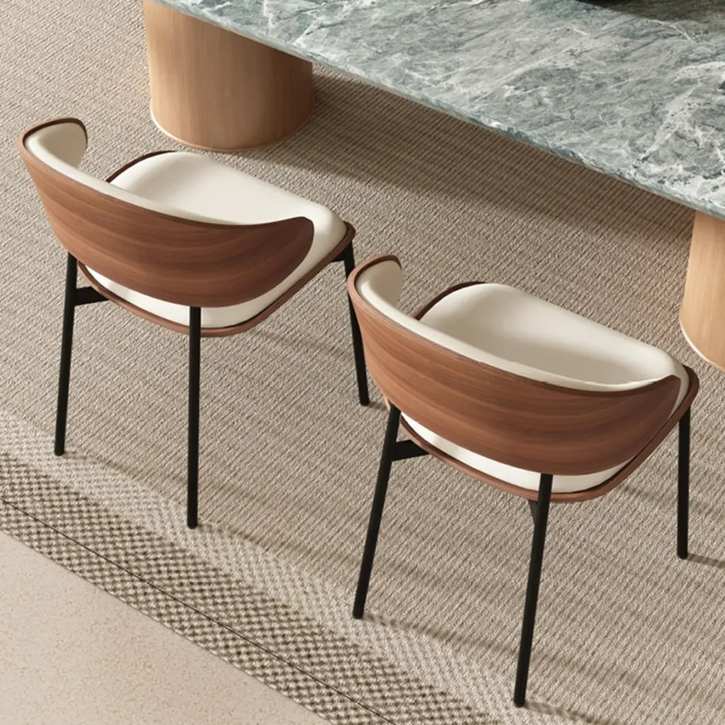 Sedia da pranzo bassa in similpelle Art Déco