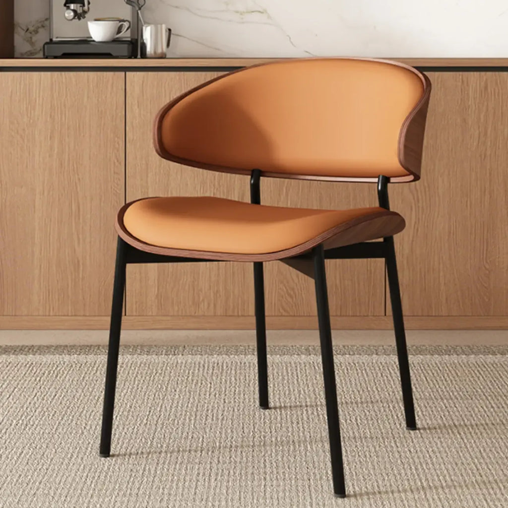 Sedia da pranzo bassa in similpelle Art Déco