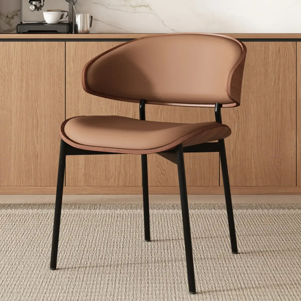 Sedia da pranzo bassa in similpelle Art Déco