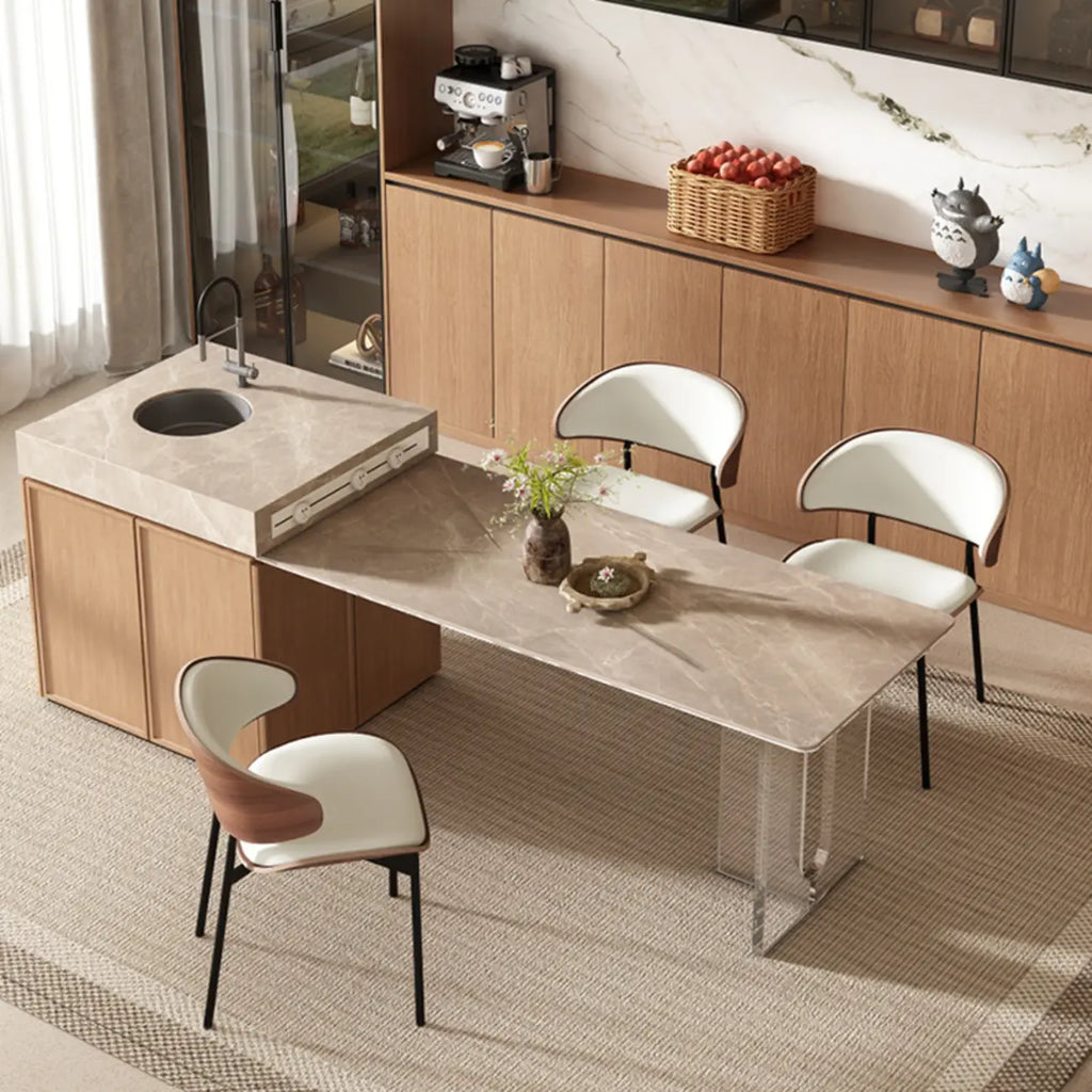 Sedia da pranzo bassa in similpelle Art Déco
