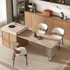 Sedia da pranzo bassa in similpelle Art Déco