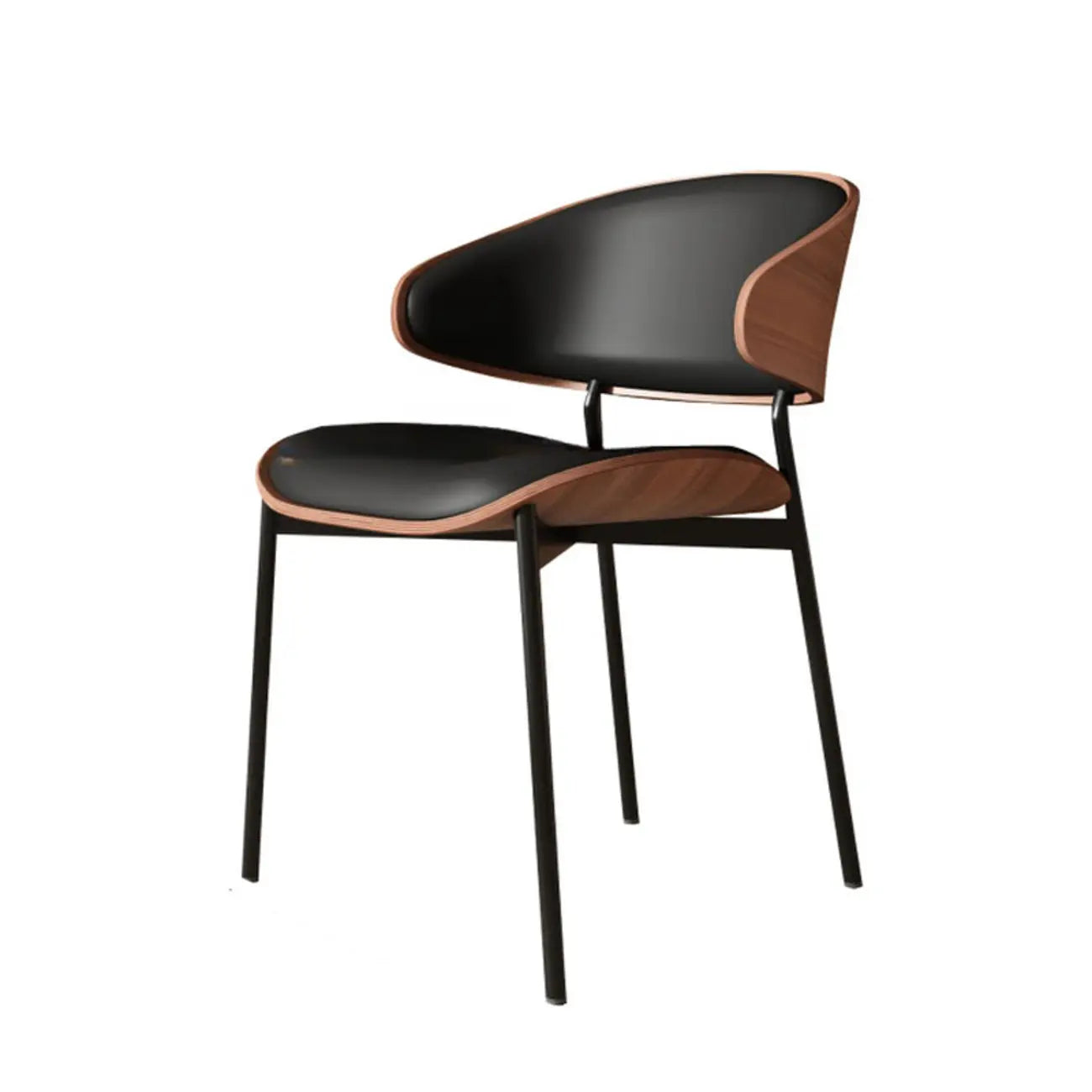 Sedia da pranzo bassa in similpelle Art Déco
