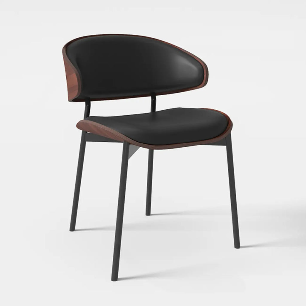 Sedia da pranzo bassa in similpelle Art Déco