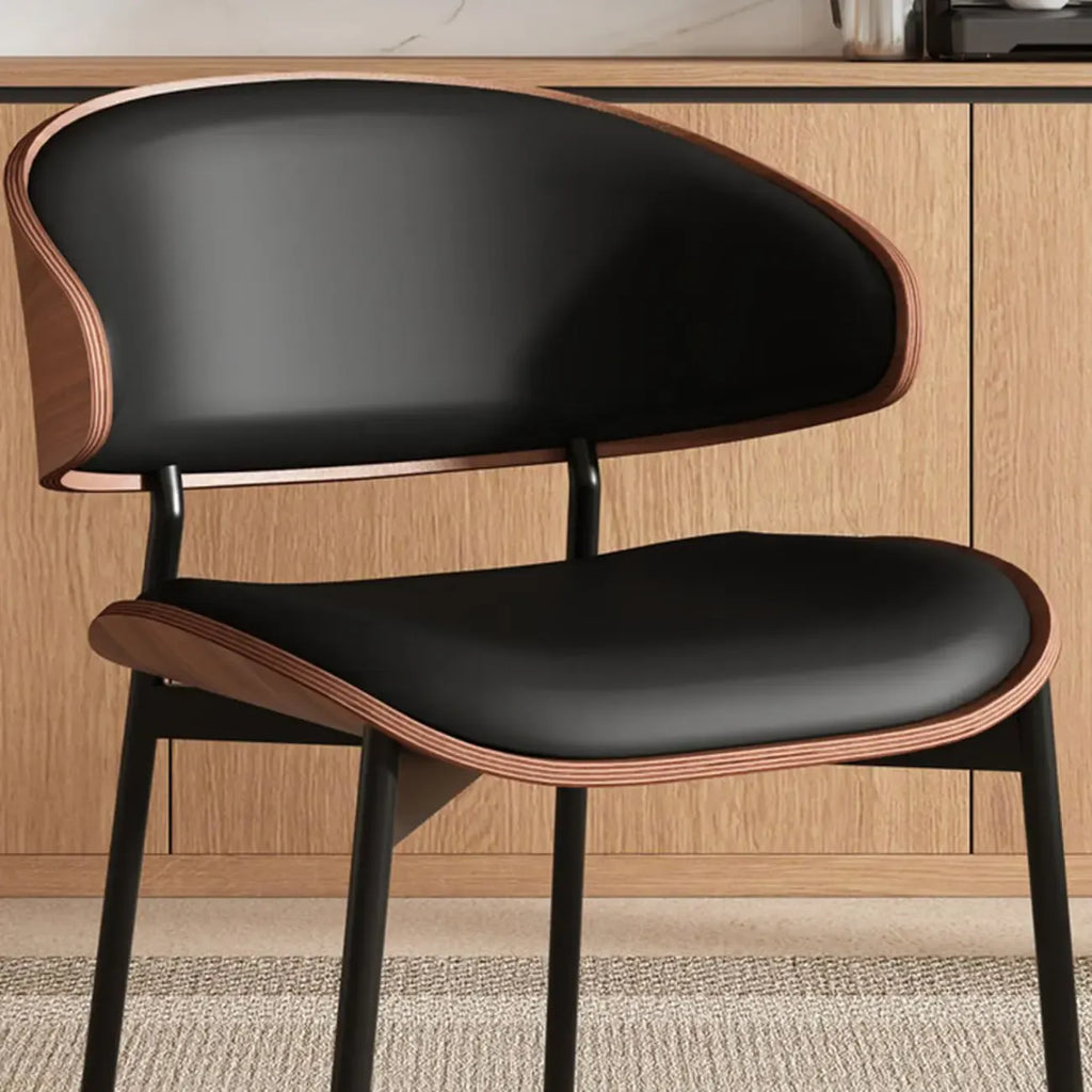 Sedia da pranzo bassa in similpelle Art Déco
