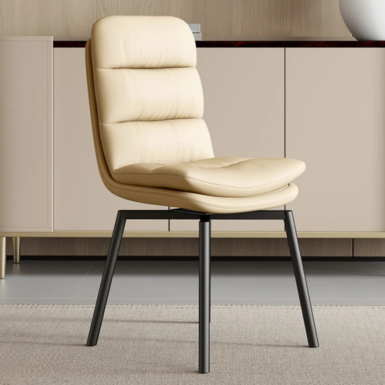 Sedia girevole da pranzo in similpelle Art Déco