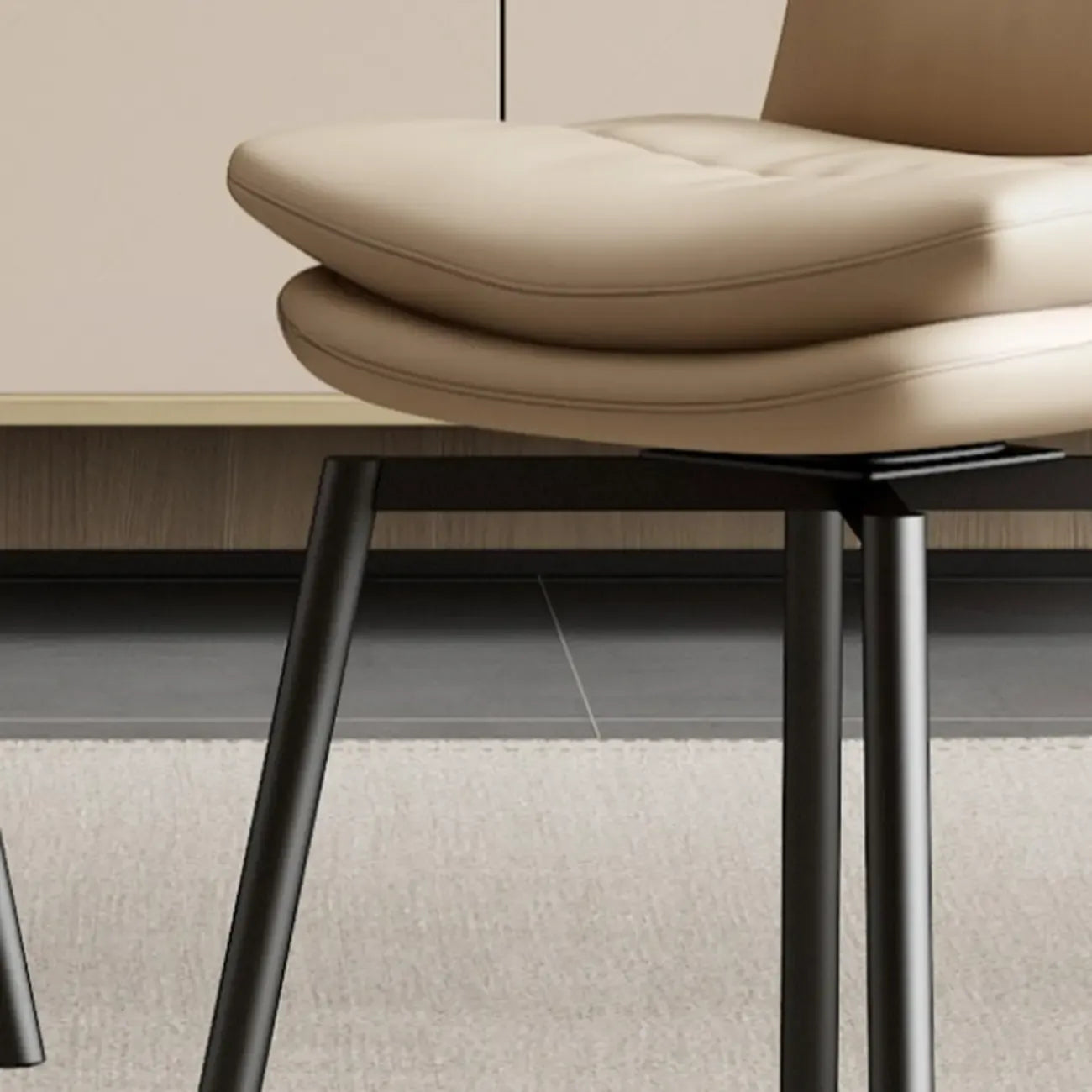 Sedia girevole da pranzo in similpelle Art Déco
