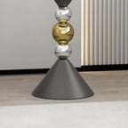 Table d'appoint ronde glamour en pierre blanche avec pied en souche