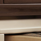 Table de chevet pivotante moderne et créative en bois beige à 3 tiroirs
