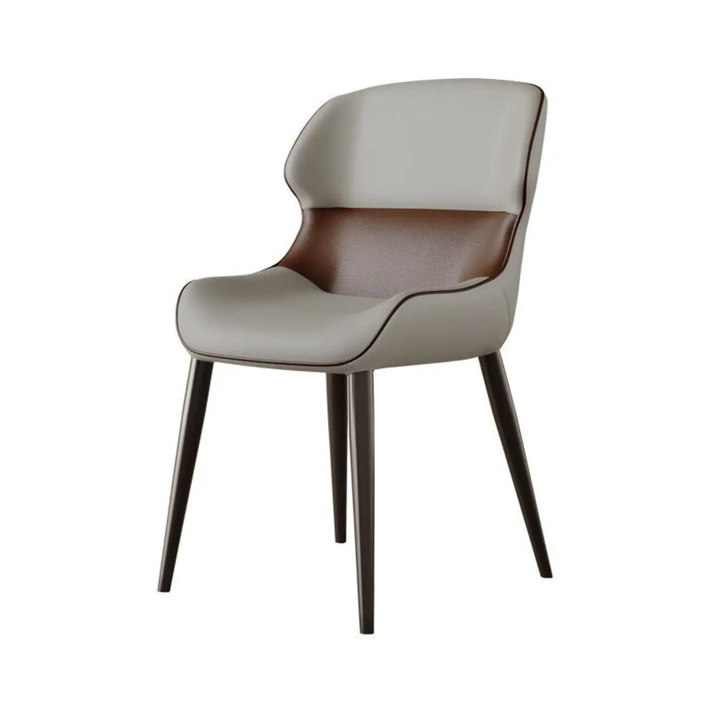 Chaise de salle à manger moderne à dossier haut en similicuir