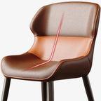 Chaise de salle à manger moderne à dossier haut en similicuir