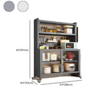 Buffet mobile en métal ouvert avec portes vitrées
