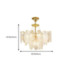 Lustre suspendu rond luxueux en cristal doré et feuilles de feuille