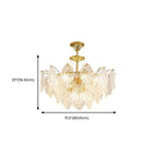 Lustre suspendu rond luxueux en cristal doré et feuilles de feuille
