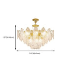 Lustre suspendu rond luxueux en cristal doré et feuilles de feuille