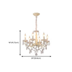 Lustre romantique français à 8 lumières en cristal, à intensité variable.