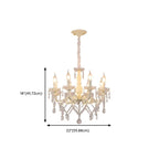 Lustre romantique français à 8 lumières en cristal, à intensité variable.