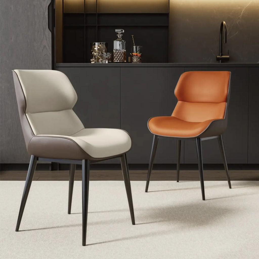 Ensemble de 2 chaises de salle à manger modernes à oreilles en similicuir