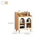 Buffet de cuisine en bois naturel avec étagères ouvertes et 3 tiroirs
