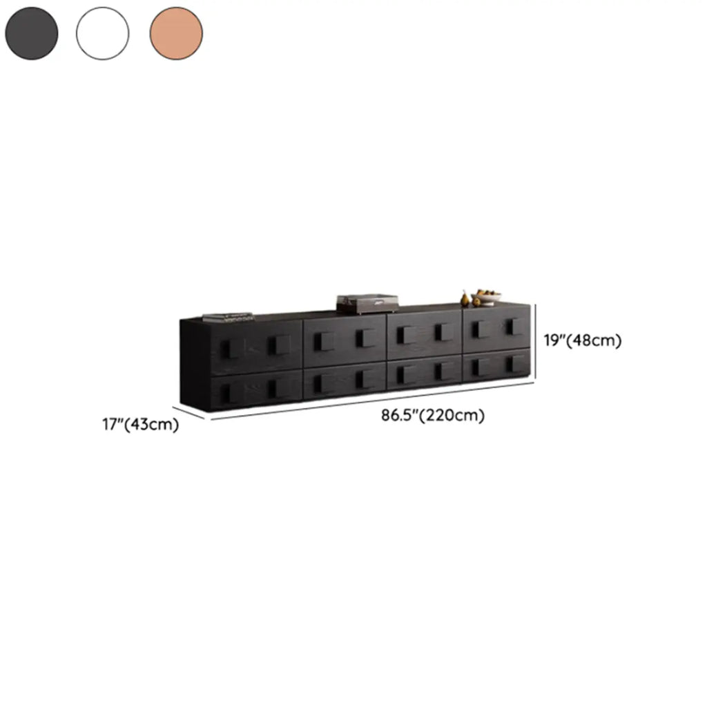 Meuble TV rectangulaire en bois marron à deux niveaux pour salon