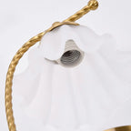 Lampe de chambre enfant en verre dépoli avec LED et fleur dorée