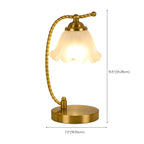 Lampe de chambre enfant en verre dépoli avec LED et fleur dorée