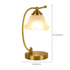 Lampe de chambre enfant en verre dépoli avec LED et fleur dorée