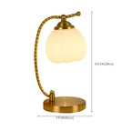 Lampe de chambre enfant en verre dépoli avec LED et fleur dorée