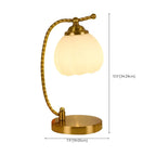 Lampe de chambre enfant en verre dépoli avec LED et fleur dorée
