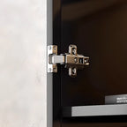 Grand buffet en bois et verre noir à 3 étagères avec éclairage LED