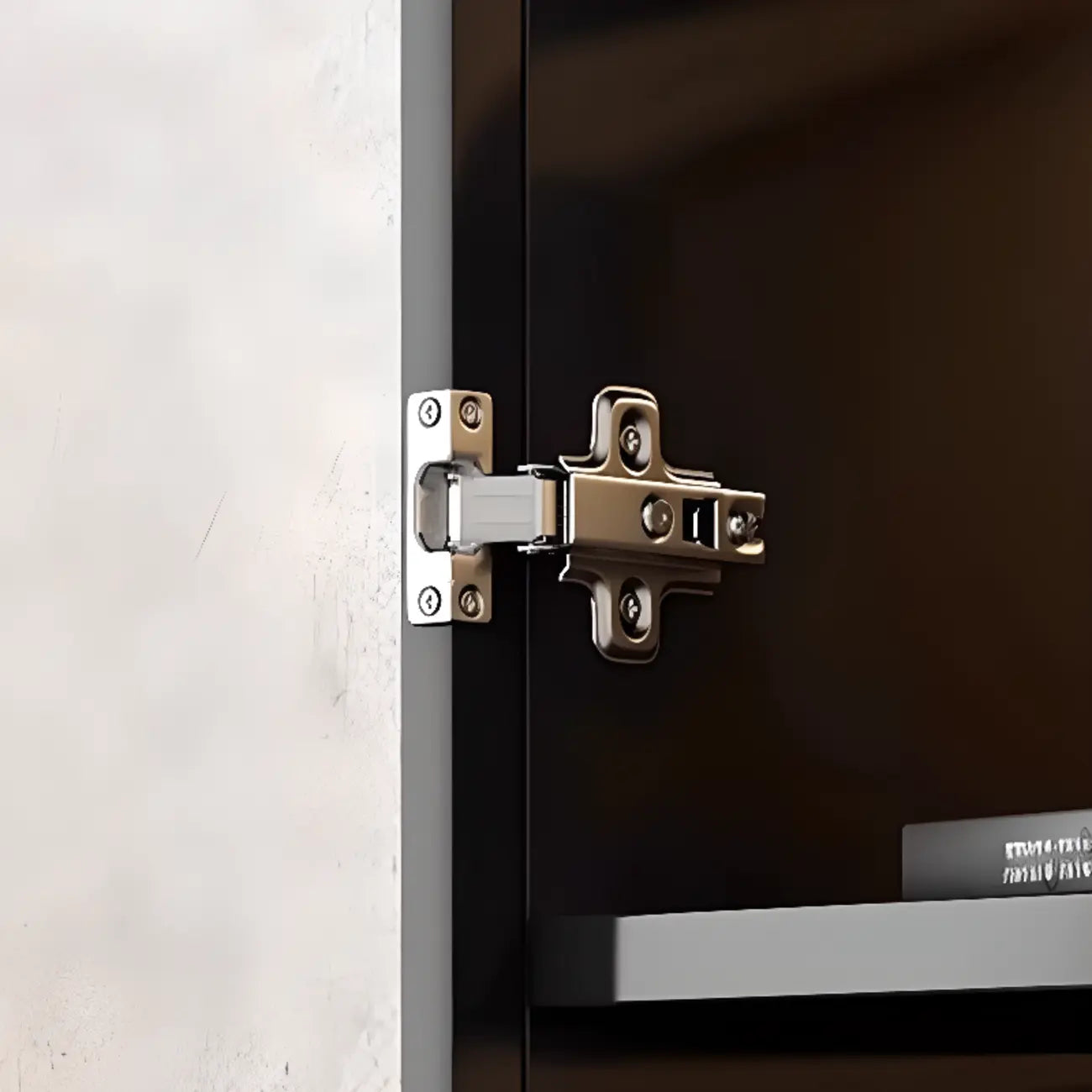 Grand buffet en bois et verre noir à 3 étagères avec éclairage LED