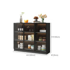 Grand buffet en bois et verre noir à 3 étagères avec éclairage LED