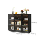 Grand buffet en bois et verre noir à 3 étagères avec éclairage LED