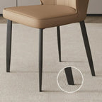 Chaise de salle à manger moderne à oreilles, revêtue de similicuir et dotée de pieds en métal