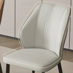Chaise de salle à manger moderne à oreilles, revêtue de similicuir et dotée de pieds en métal