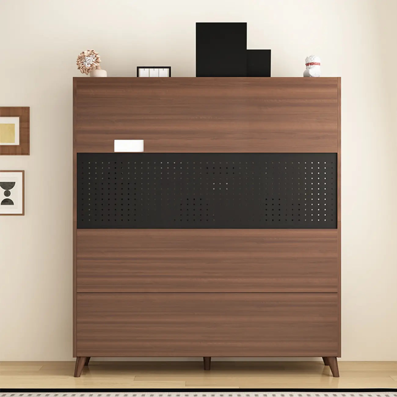 Buffet de cuisine en bois brun avec tiroir
