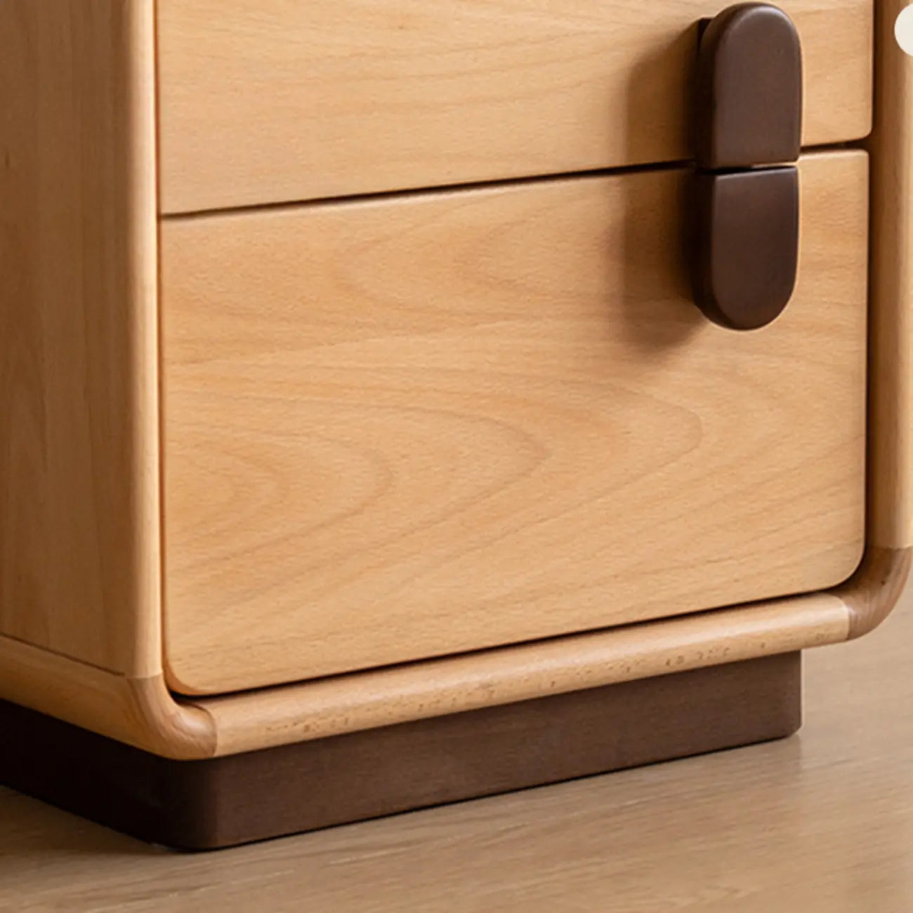 Petite table de chevet moderne cubique à 2 tiroirs en bois