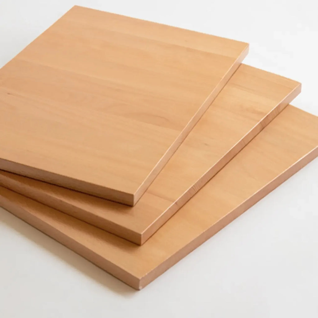 Petite table de chevet moderne cubique à 2 tiroirs en bois