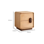Petite table de chevet moderne cubique à 2 tiroirs en bois