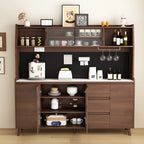 Buffet de cuisine en bois brun avec tiroir