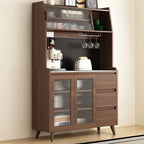 Buffet de cuisine en bois brun avec tiroir