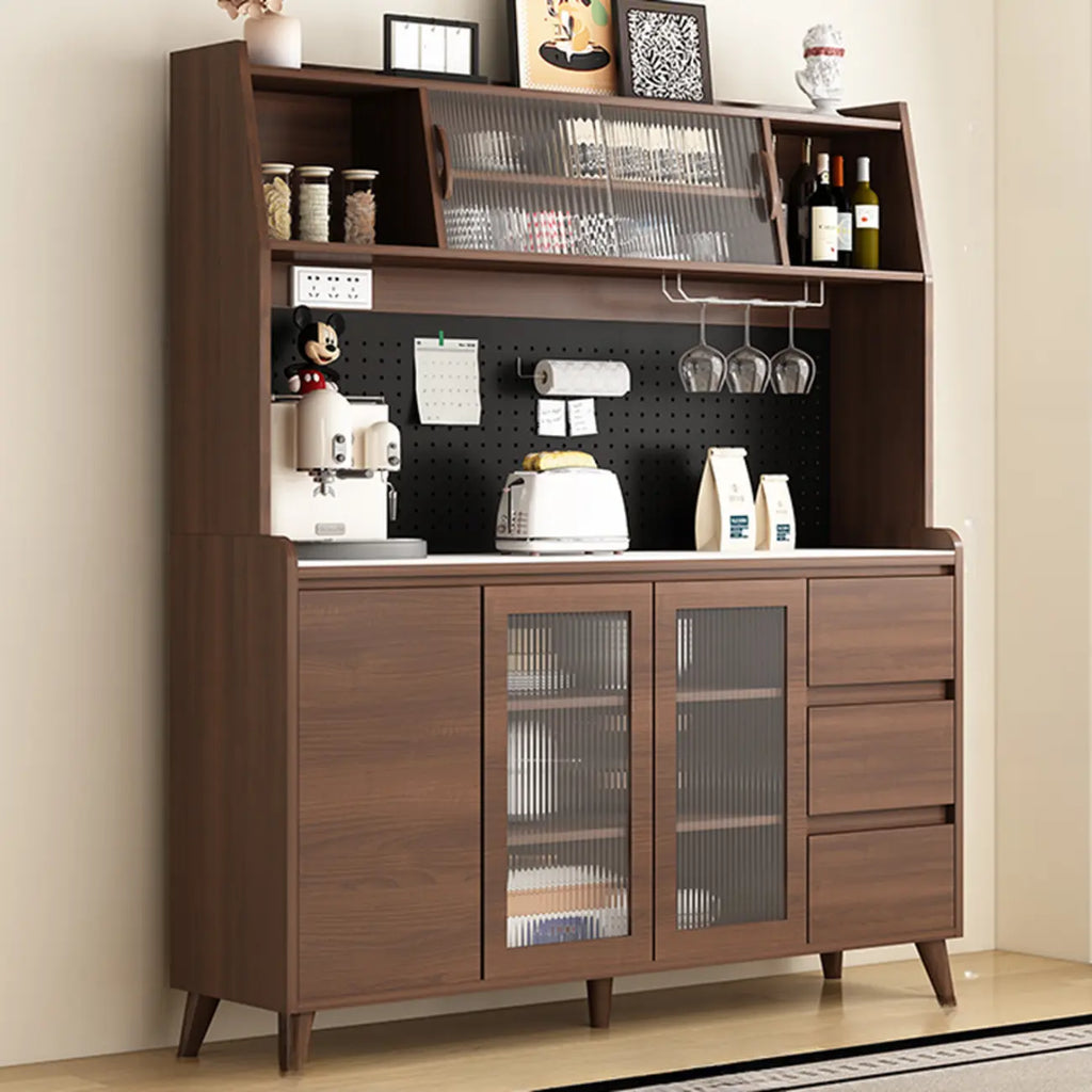 Buffet de cuisine en bois brun avec tiroir